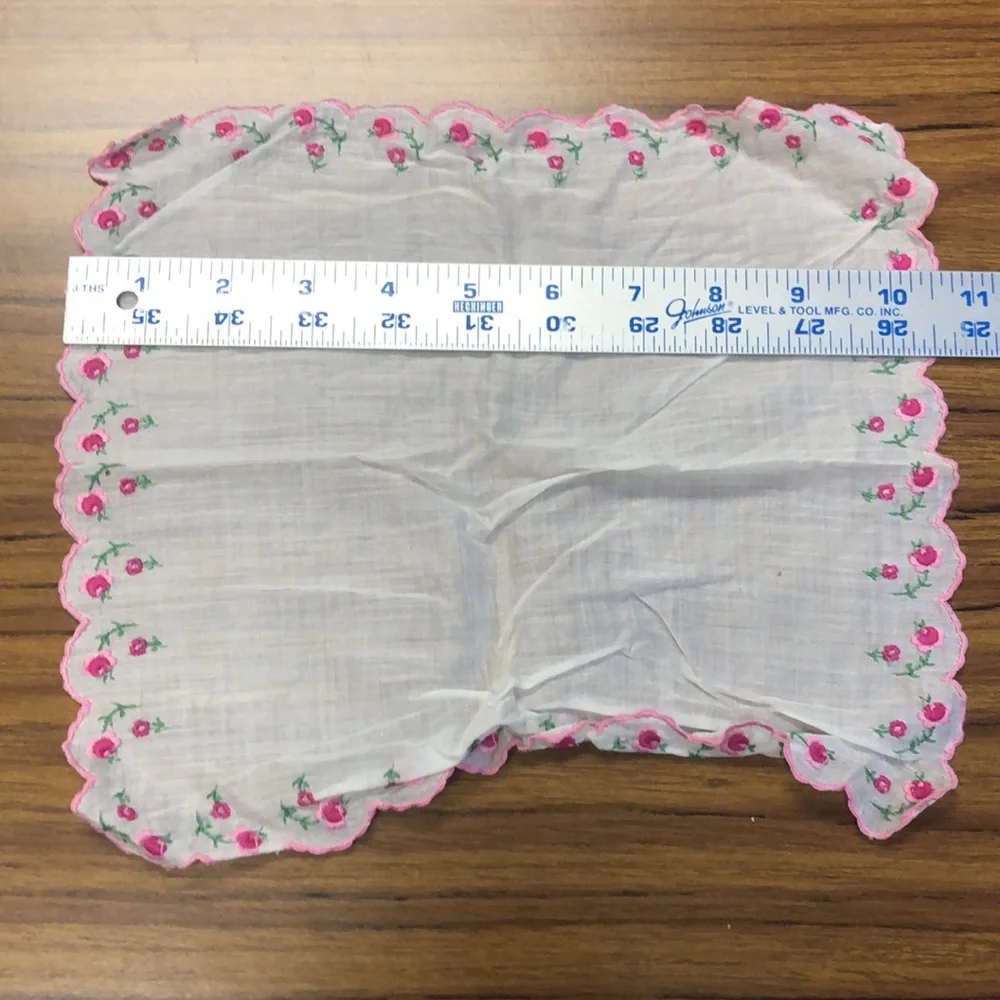 Vintage Rosette Handkerchief or Pocket Square